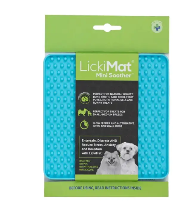 Коврик для медленного питания животных LickiMat Dog Mini Soother Turquoise (24624417)