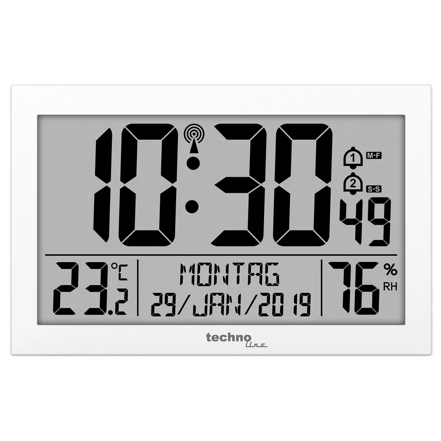 Часы настенные Technoline WS8016 электронные бесшумные Белый (DAS303936)