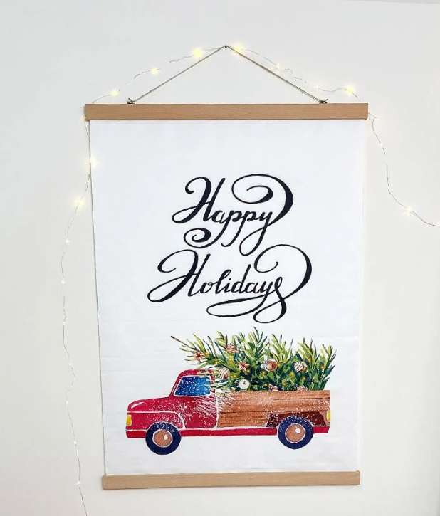 Постер тканевый на стену Happy holidays 60х93 см (TPSR_23NY003)
