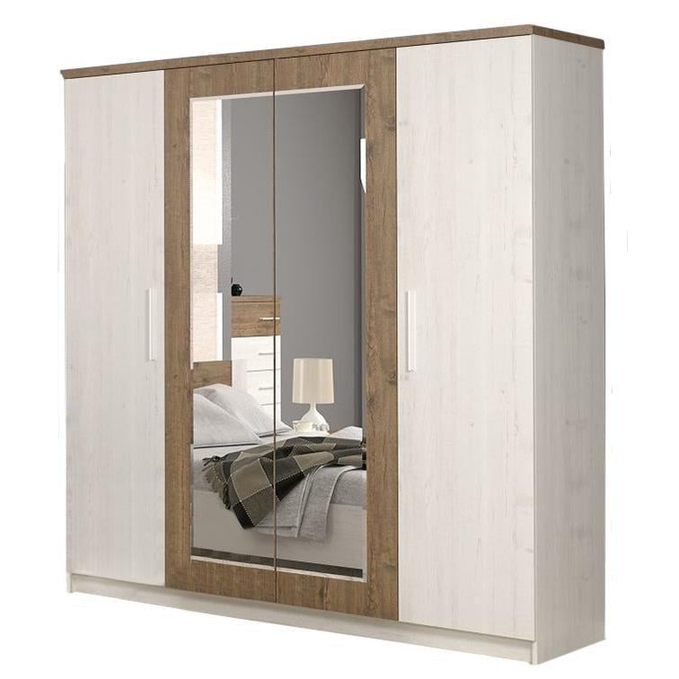 Чотиридверна шафа 4Д з 2 дзеркалами Мебель-Сервіс Markos 2008х581х2141 мм Андерсон пайн/Дуб апріл (27363368)