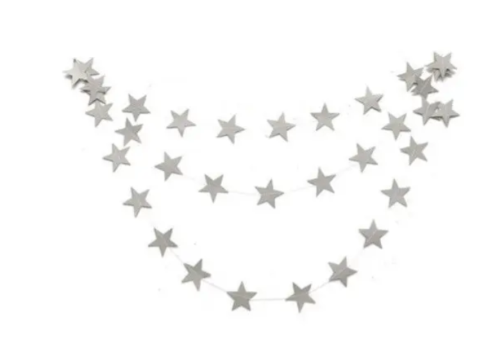 Гирлянда нить Звездочки 4 м x 10 см Серебристо-матовый (34500) Гирлянда нить Звездочки 4 м x 10 см Серебристо-матовый (34500)