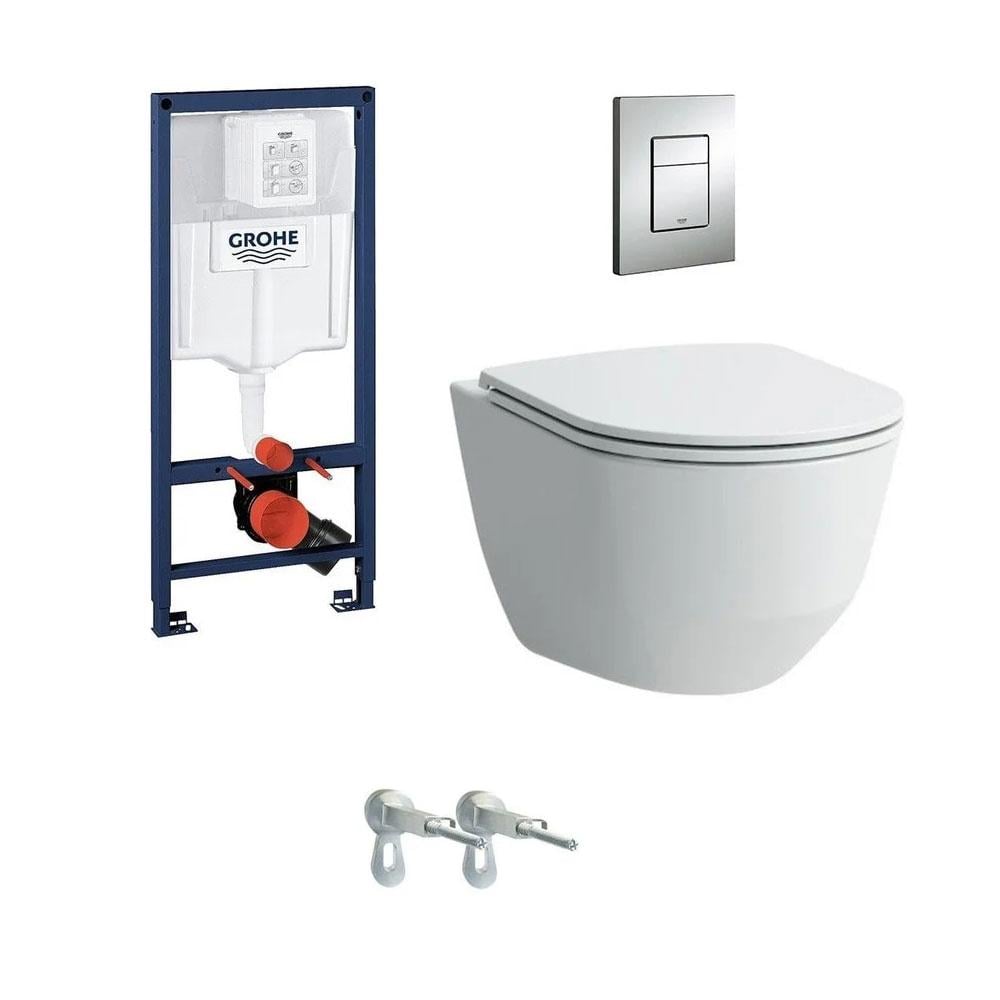 Комплект инсталляции Grohe Rapid SL/Pro H8669570000001_38772001 с унитазом кнопка Хром (158185)