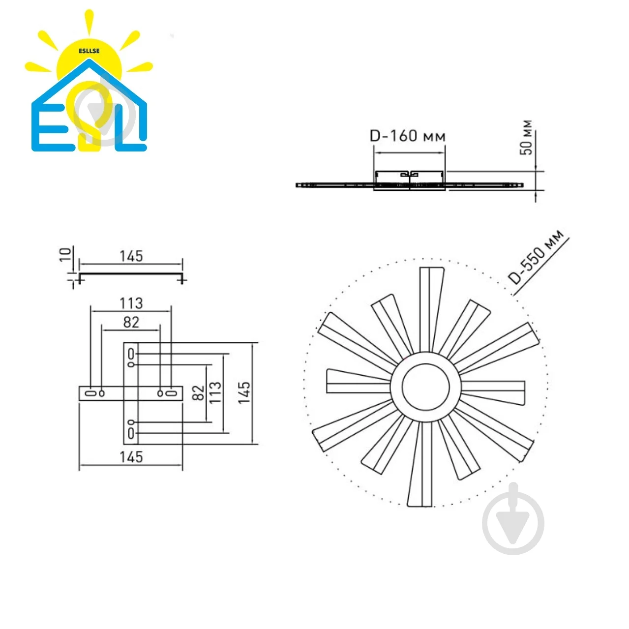 Люстра ESLLSE TERESA R 100 Вт з пультом 680x50 мм Білий (10206) - фото 7