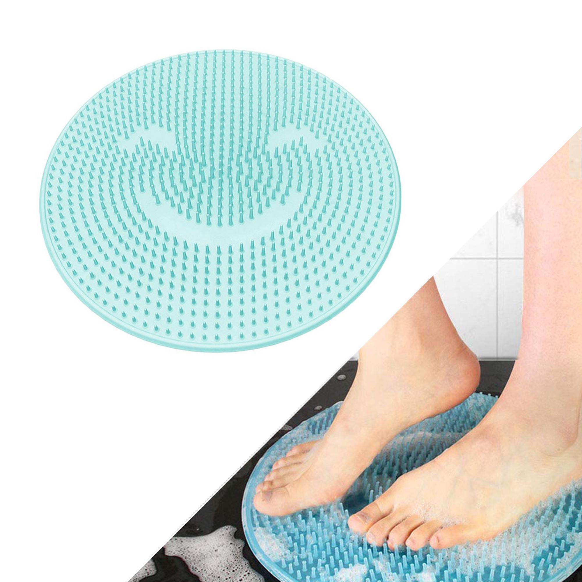 Массажный силиконовый коврик для душа Foot Massager на присосках 30 см Голубой - фото 3