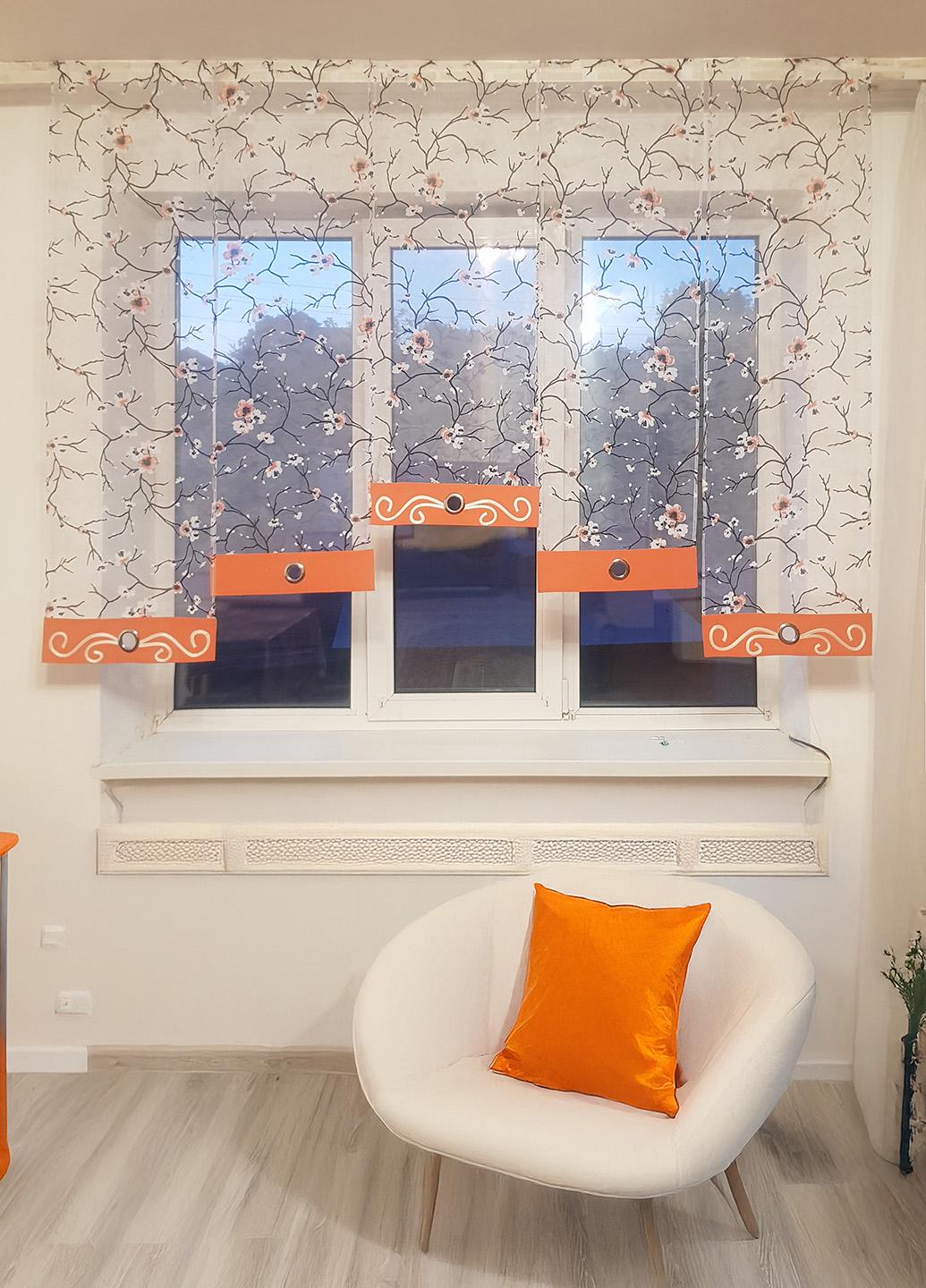 Комплект панельных занавесок Firanka Сакура 5 шт. карниз 200 см Оранжевый (22_1п)