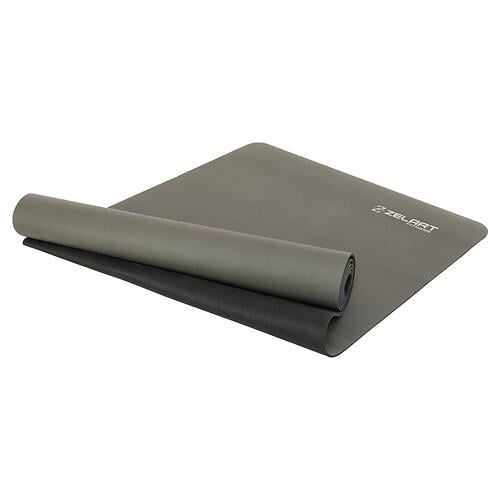 Коврик для спорта Zelart FI-4903 PU двухслойный 183х68х0,45 см Серый (32312037)