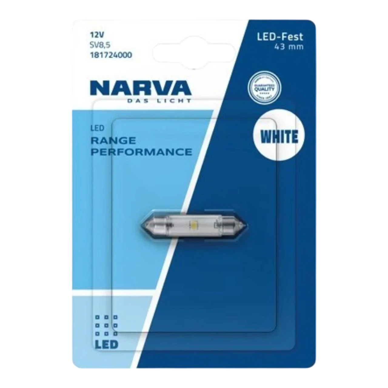 Лампочка LED Narva C10W салона и багажника 43 мм (181724000)