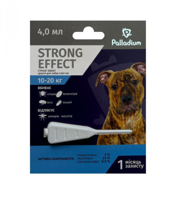 Краплі для собак Palladium Strong Effect від бліх/кліщів/комарів (00000001463)