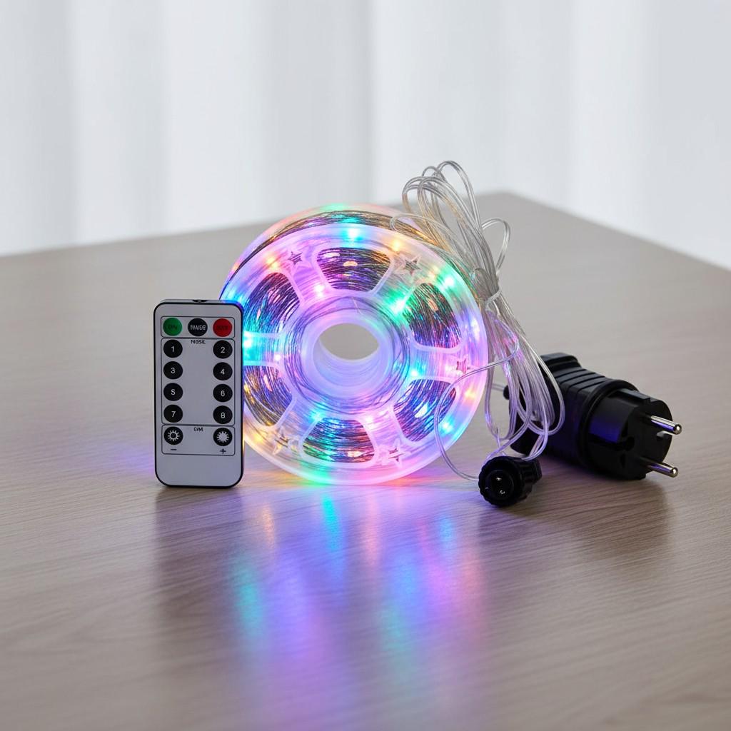 Гирлянда-нить Роса сетевая с пультом на медном проводе 200 м 2000LED Белый/Разноцветный (2000L200MWML) - фото 12 Гирлянда-нить Роса сетевая с пультом на медном проводе 200 м 2000LED Белый/Разноцветный (2000L200MWML) - фото 12