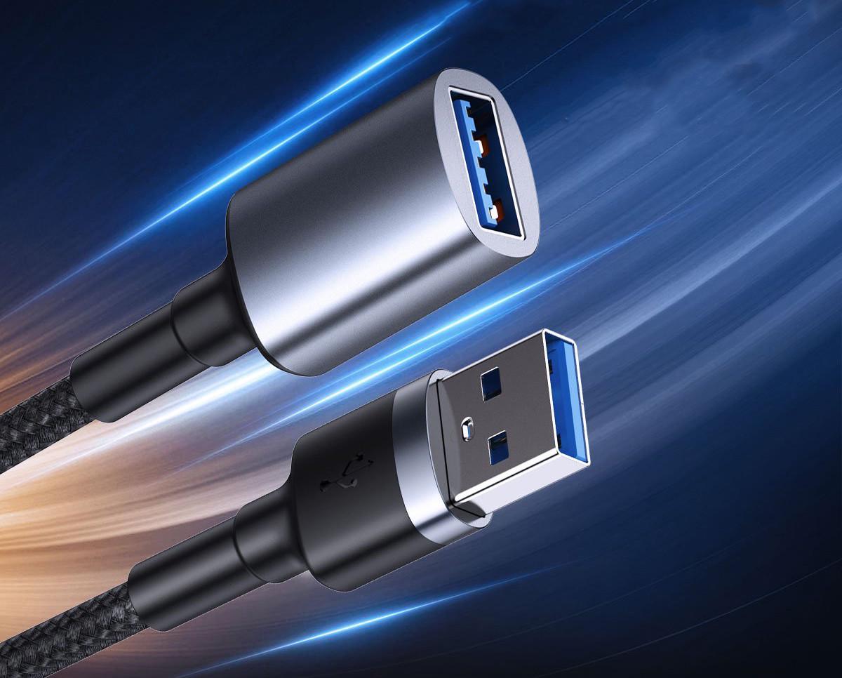 Кабель-подовжувач Baseus Cafule USB3.0 Male USB 3.0 Female 2 А 1 м Чорний/Сірий (CADKLF-B0G) - фото 6