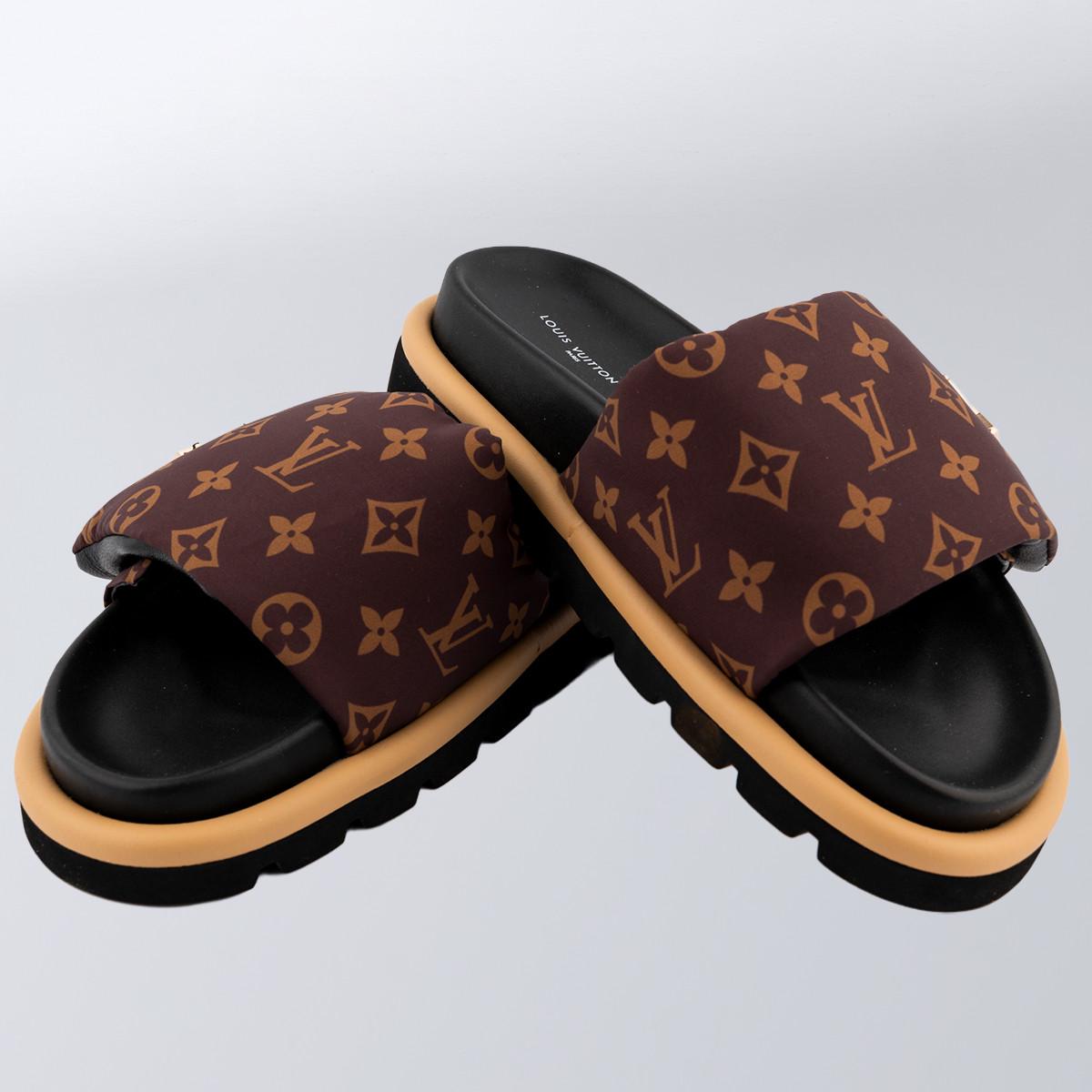 Мюлі жіночі Pool Pillow Flat Comfort Louis Vuitton р. 39 Коричневий (2797308061)