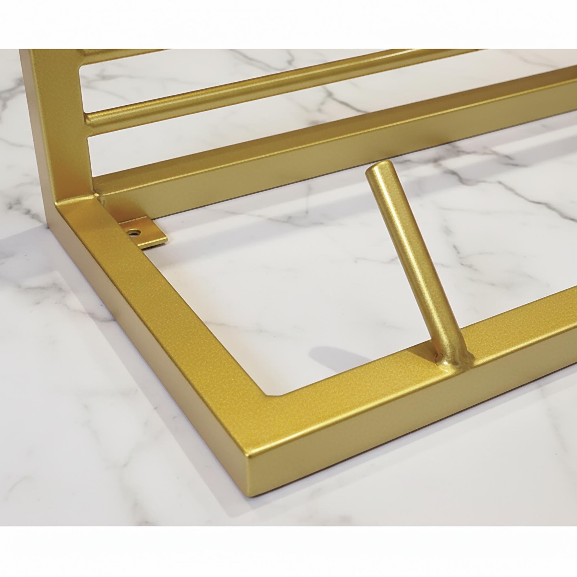 Вешалка для одежды настенная из металла 800x200 мм H 200 мм Золото (1558) - фото 6 Вешалка для одежды настенная из металла 800x200 мм H 200 мм Золото (1558) - фото 6