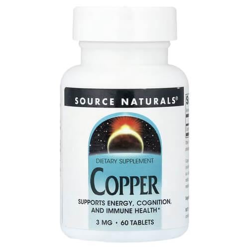 Медь Source Naturals Copper 3 мг 60 Tablets (SNS-02888)