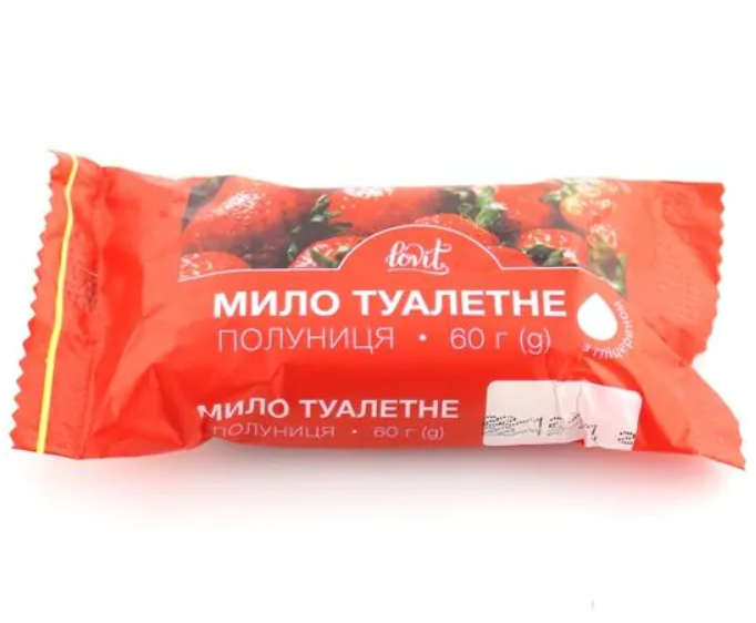 Мыло твердое туалетное Lovit Клубника 60 г (X-1367) Мыло твердое туалетное Lovit Клубника 60 г (X-1367)