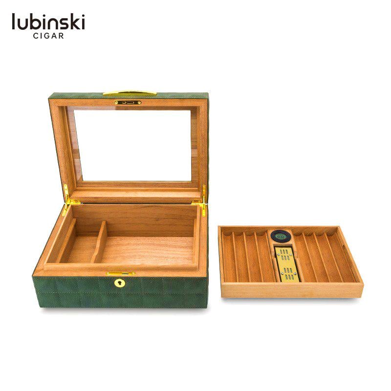 Х'юмідор для 50 сигар Lubinski GR Leather Cedar Wood Elc. - фото 3