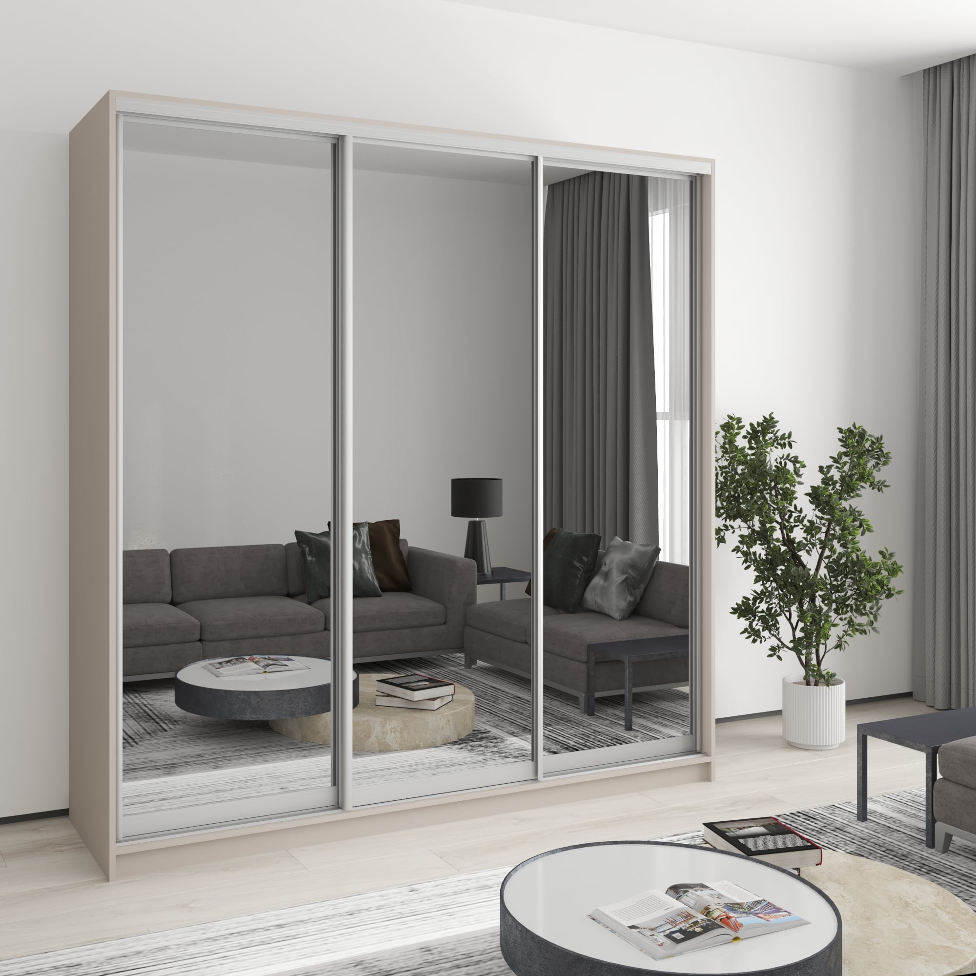 Шкаф-купе трехдверный Mebel Star Стандарт AL 200х45х240 см Кашемир (MBS-1595)