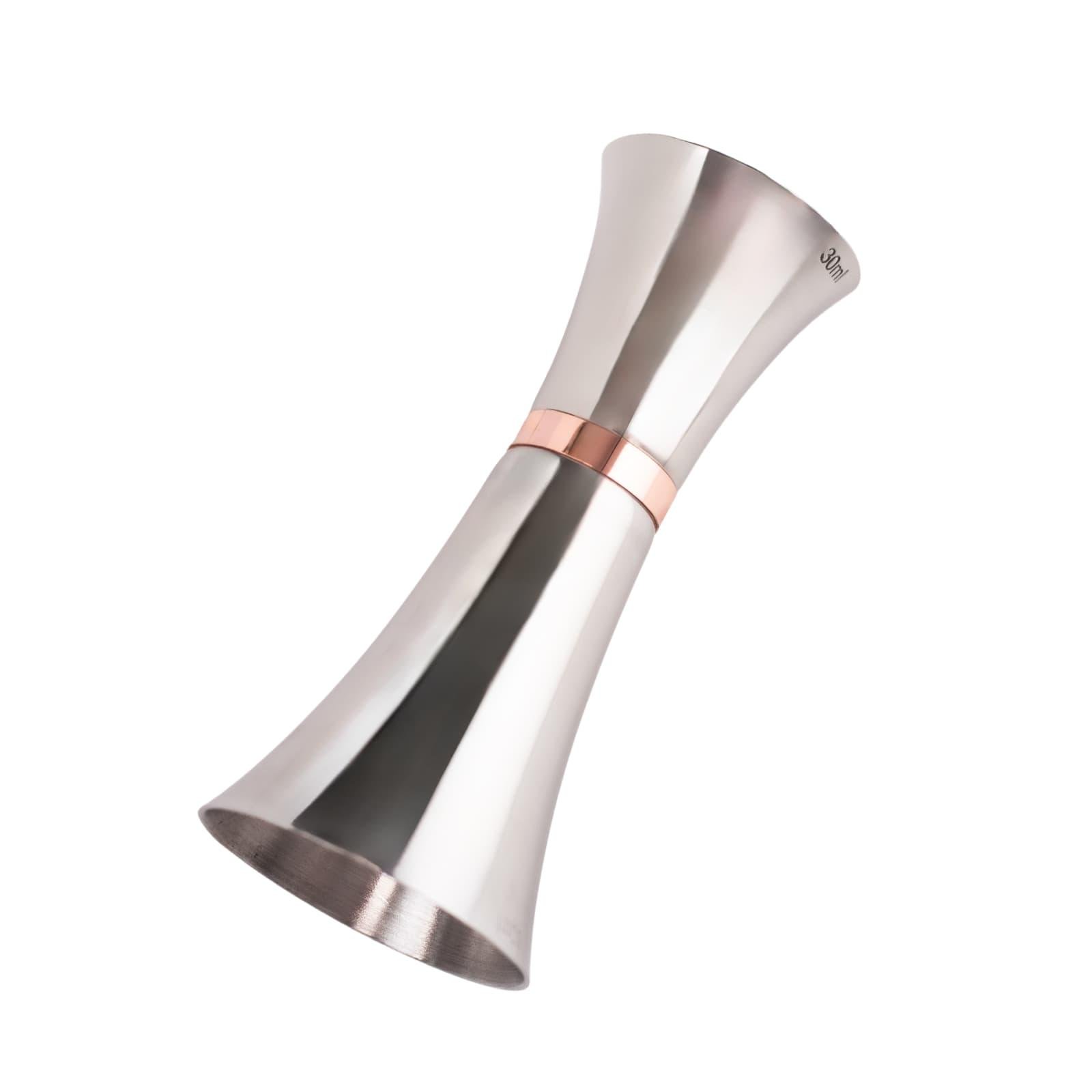 Джигер 30/60 барний Olin & Olin з мідним кільцем для коктейлів з поділками 10/20/30/45/60 мл (9085-JI-30x60-s)