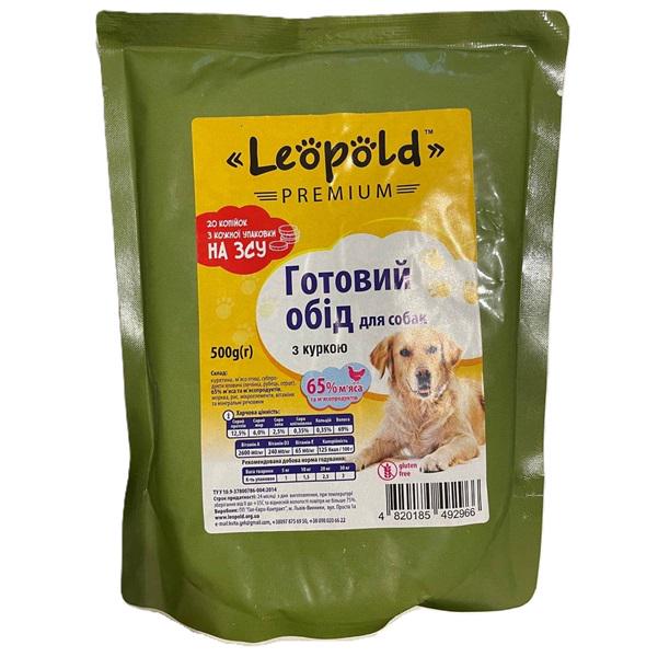 Корм для собак Леопольд Готовый обед Премиум с куриным мясом 65% мяса пауч 500 г 12 шт. (000021313)