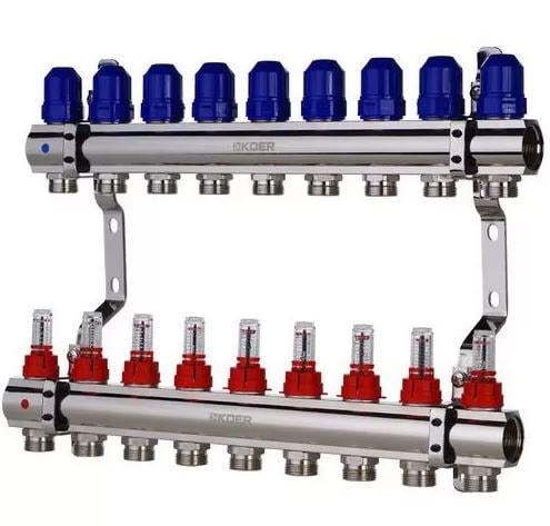 Коллекторный блок с расходомерами KOER KR.1110-09 1"x3/4" (KR2646)