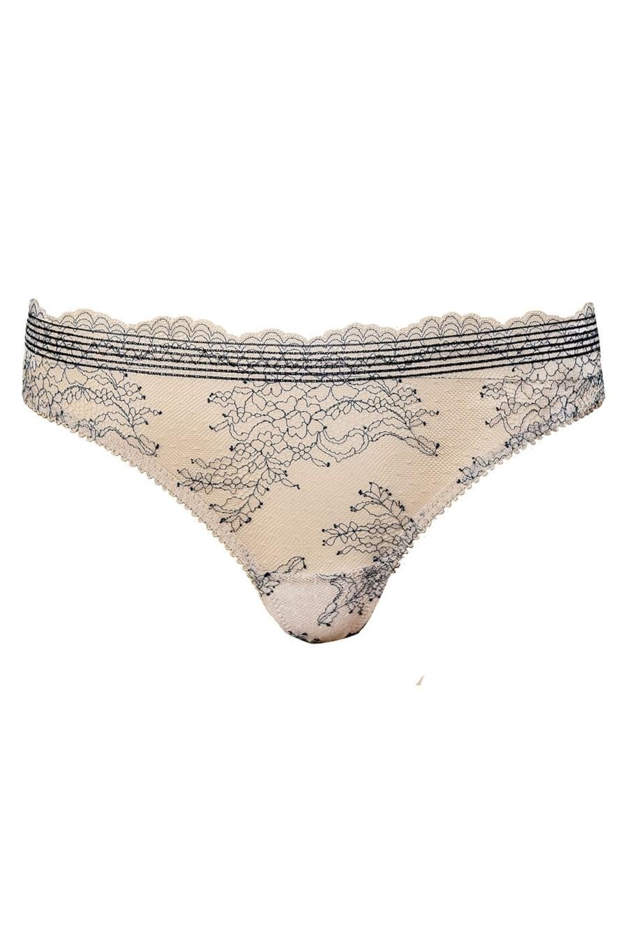 Трусики стринг V.I.P.A р. 2/S Бежевый/Черный (77550) Трусики стринг V.I.P.A р. 2/S Бежевый/Черный (77550)