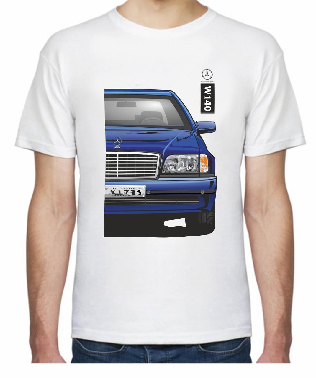 Футболка мужская Avtolife Mercedes-Benz W140 Stock FR 307340 L Темно-синий/Белый (2496231640)