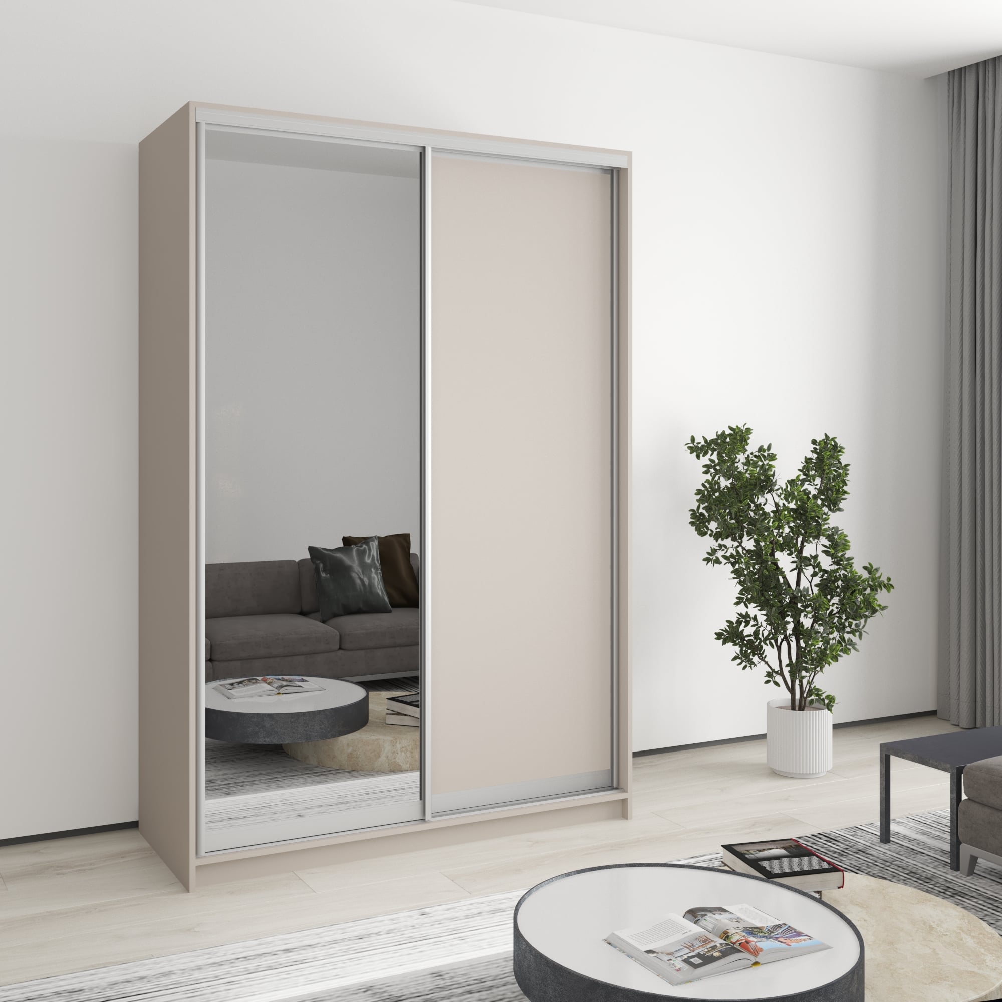 Шкаф-купе двухдверный Mebel Star Стандарт AL MBS-2436 140х60х210 см Кашемир (1003390)