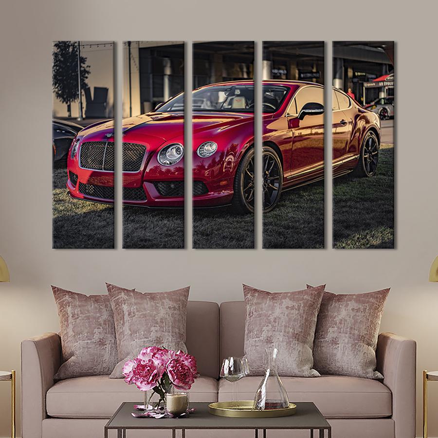 Модульная картина из 5 частей Элегантный красный Bentley continental gt 87x50 см (113-51)