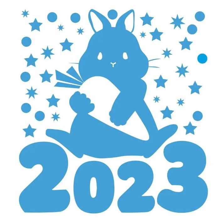 Набор новогодних наклеек Zatarga Зайка 2023 матовый S 450х485 мм Голубой (Z202354-5)