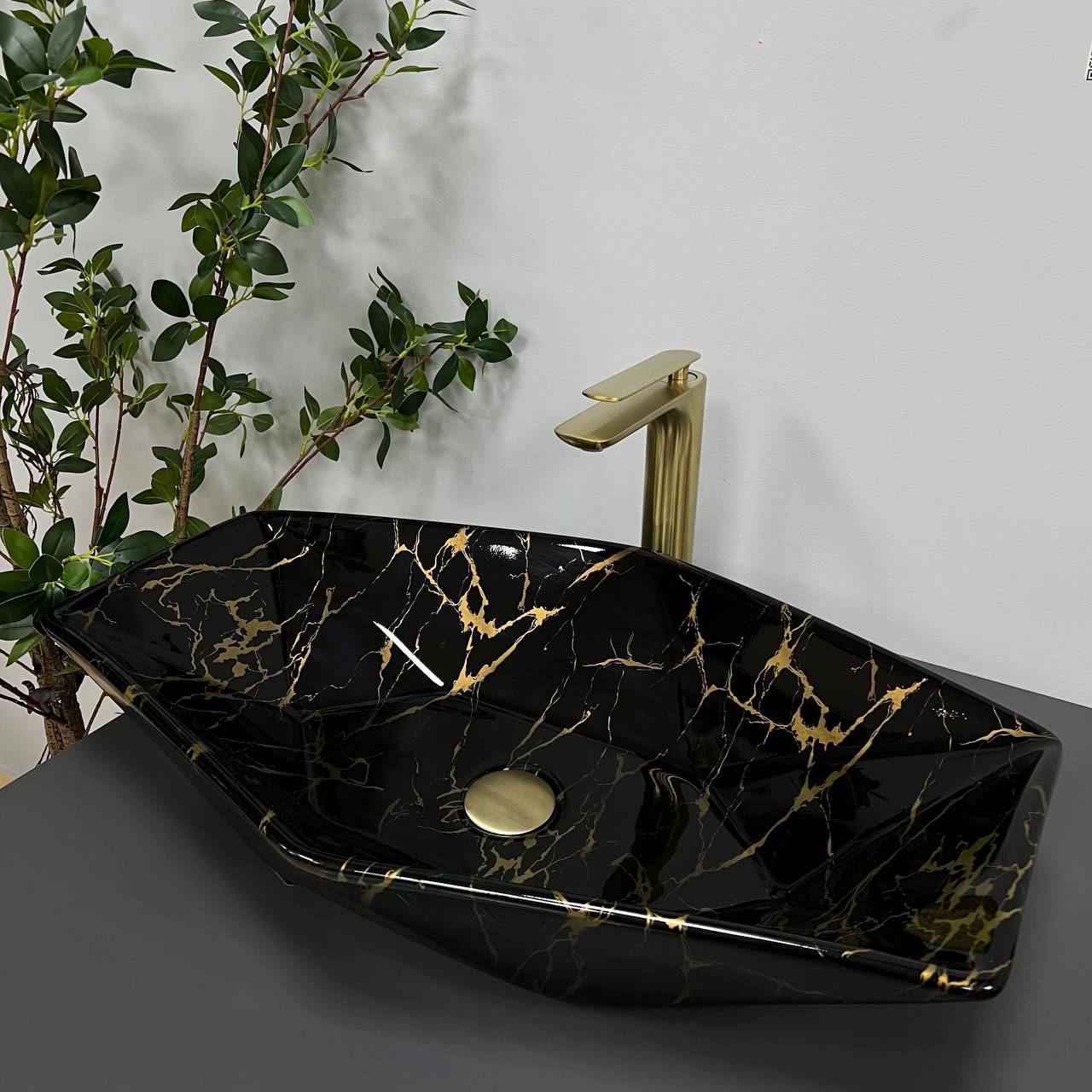 Умывальник накладной Venezia VBI MARBLE Black Glossy (2619575799)