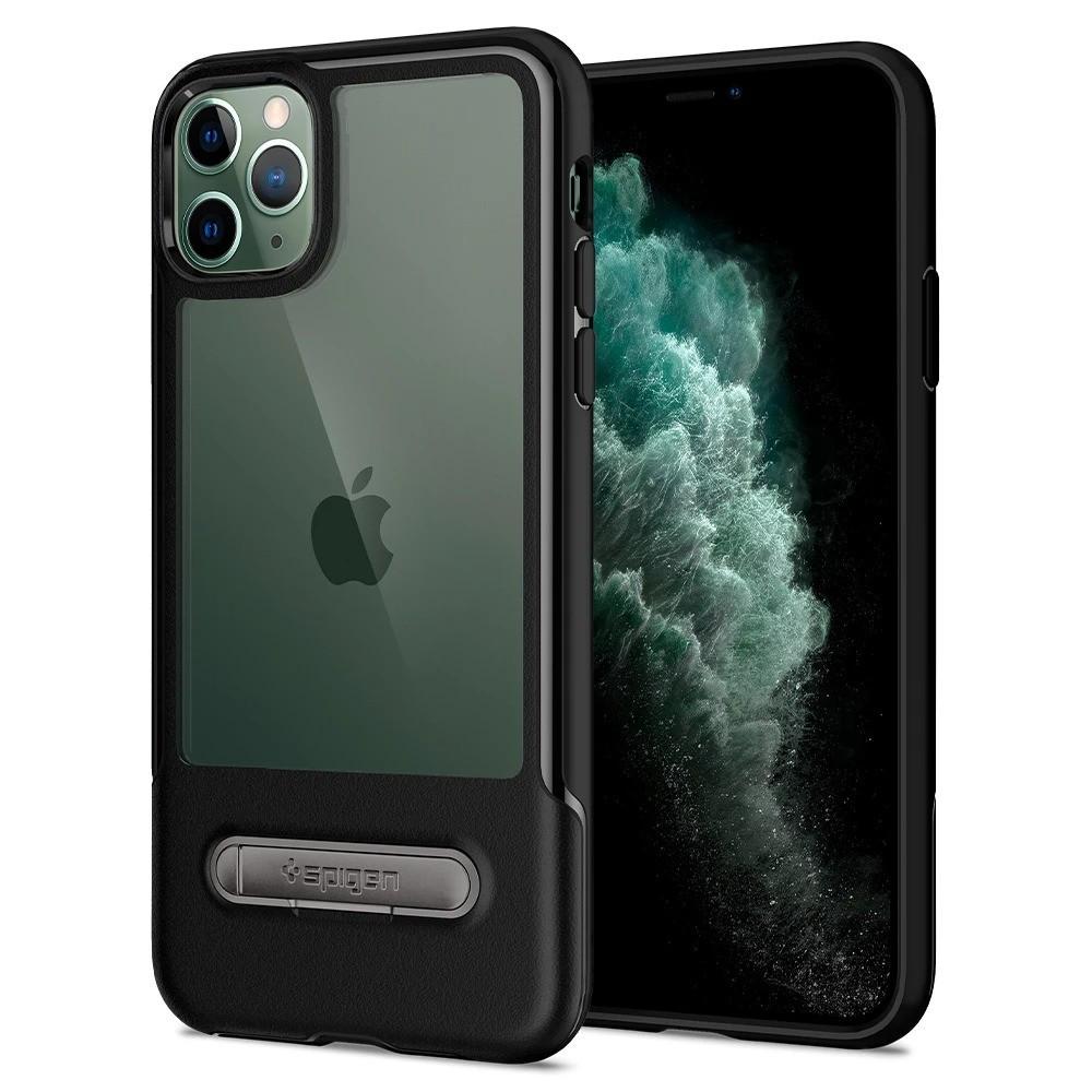 Чехол прозрачный противоударный с подставкой Spigen Slim Armor Essential S для Iphone 11 Pro Max (6.5") Black Чехол прозрачный противоударный с подставкой Spigen Slim Armor Essential S для Iphone 11 Pro Max (6.5") Black