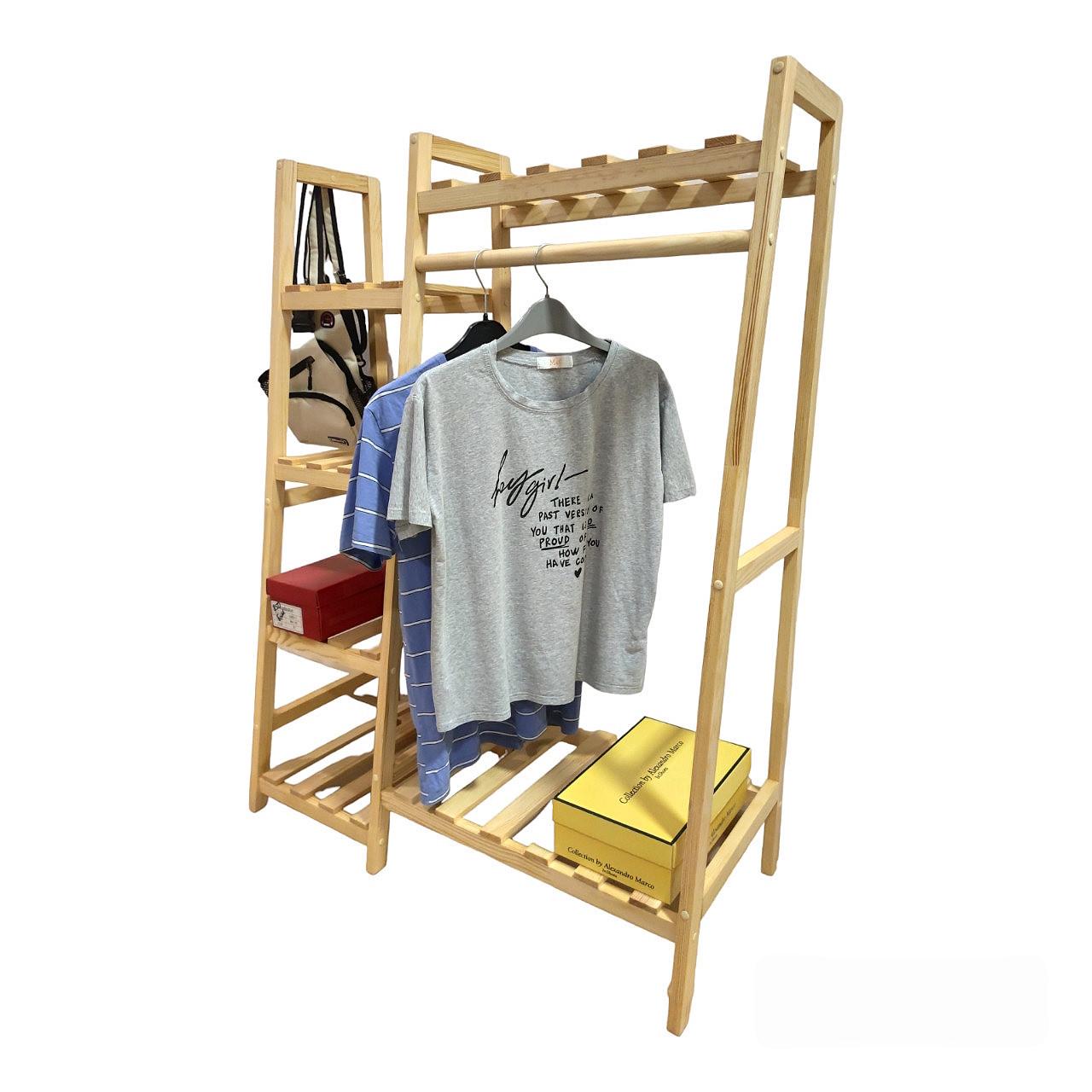 Вешалка-стойкая для одежды напольная деревянная с полками (2603011347) - фото 4 Вешалка-стойкая для одежды напольная деревянная с полками (2603011347) - фото 4