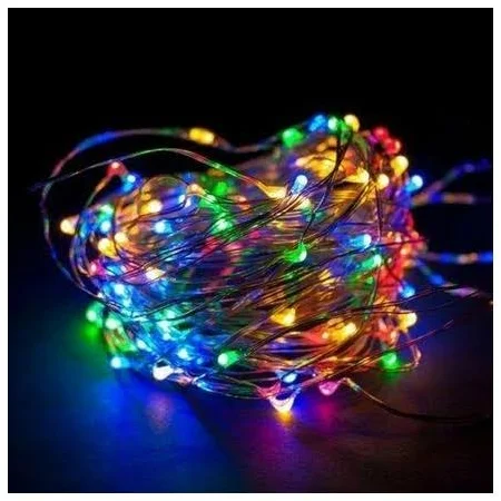 Гирлянда Роса нить 30 LED на батарейках мультиколор 3 м Зеленый (2729834104)