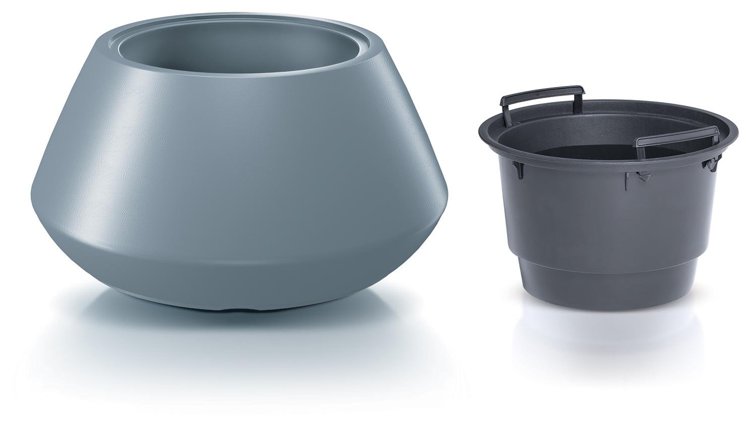 Горшок для цветов Prosperplast HEOS 58х30 см круглый с вкладышем Светло-серый (89434-443)