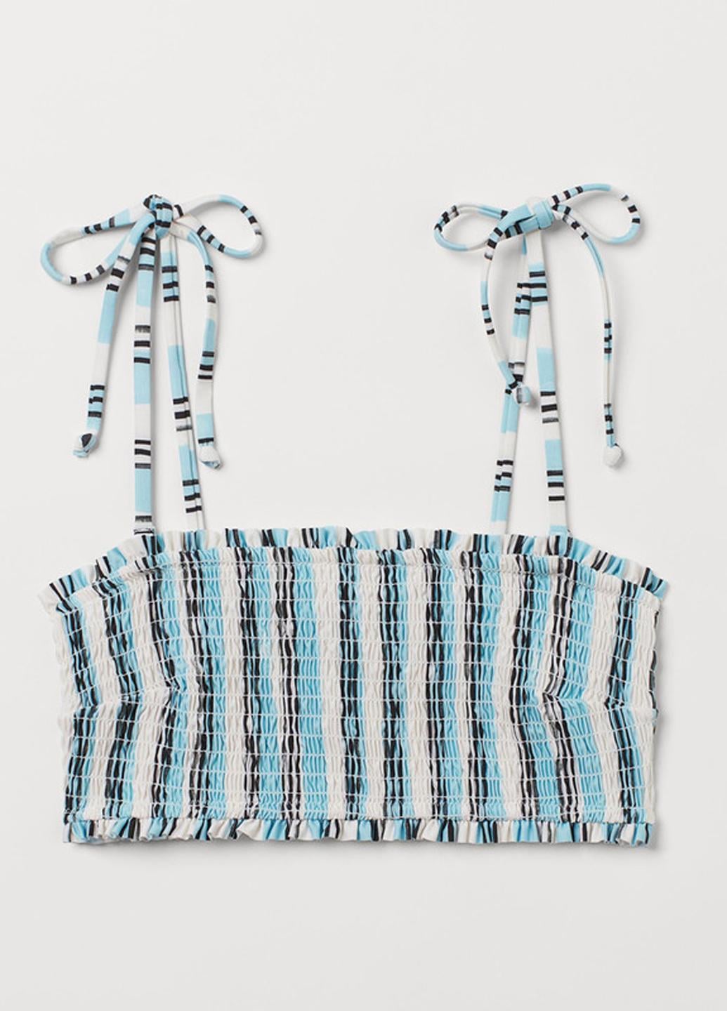 Купальний ліф H&M Смужка р. 38 Біло-блакитний (A105953839)