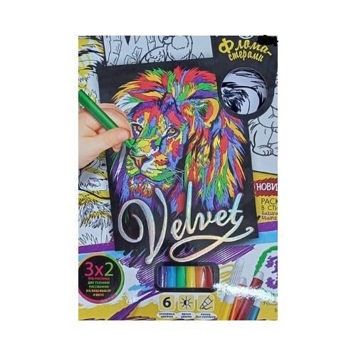 Раскраска бархатная Danko Toys VELVET Лев (VLV-01-01)