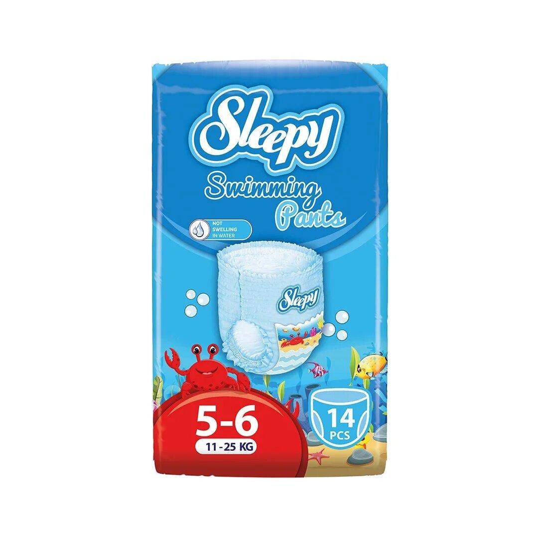 Підгузки-трусики для купання Sleepy Swimming р. 5-6 11-25 кг 14 шт. (000006010)