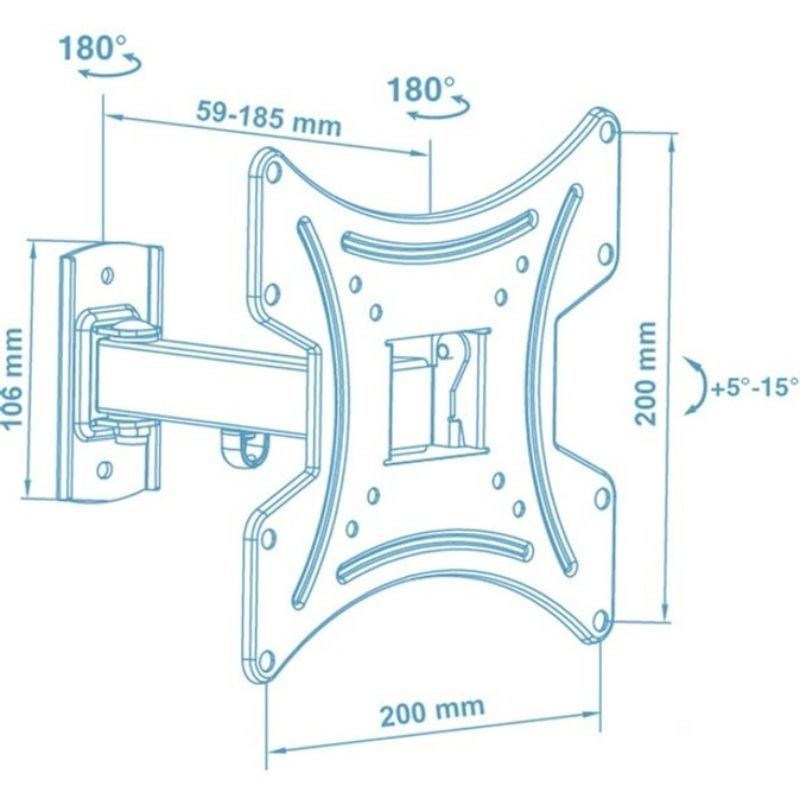 Кріплення для телевізора Walfix R-333B настінний 15-42" (tf1274) - фото 4 Кріплення для телевізора Walfix R-333B настінний 15-42" (tf1274) - фото 4
