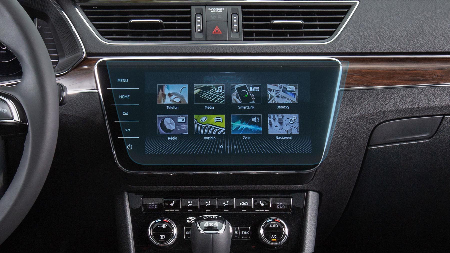 Защитное стекло Pixsel гибридное матовое на монитор Skoda SUPERB 13,2" 2019