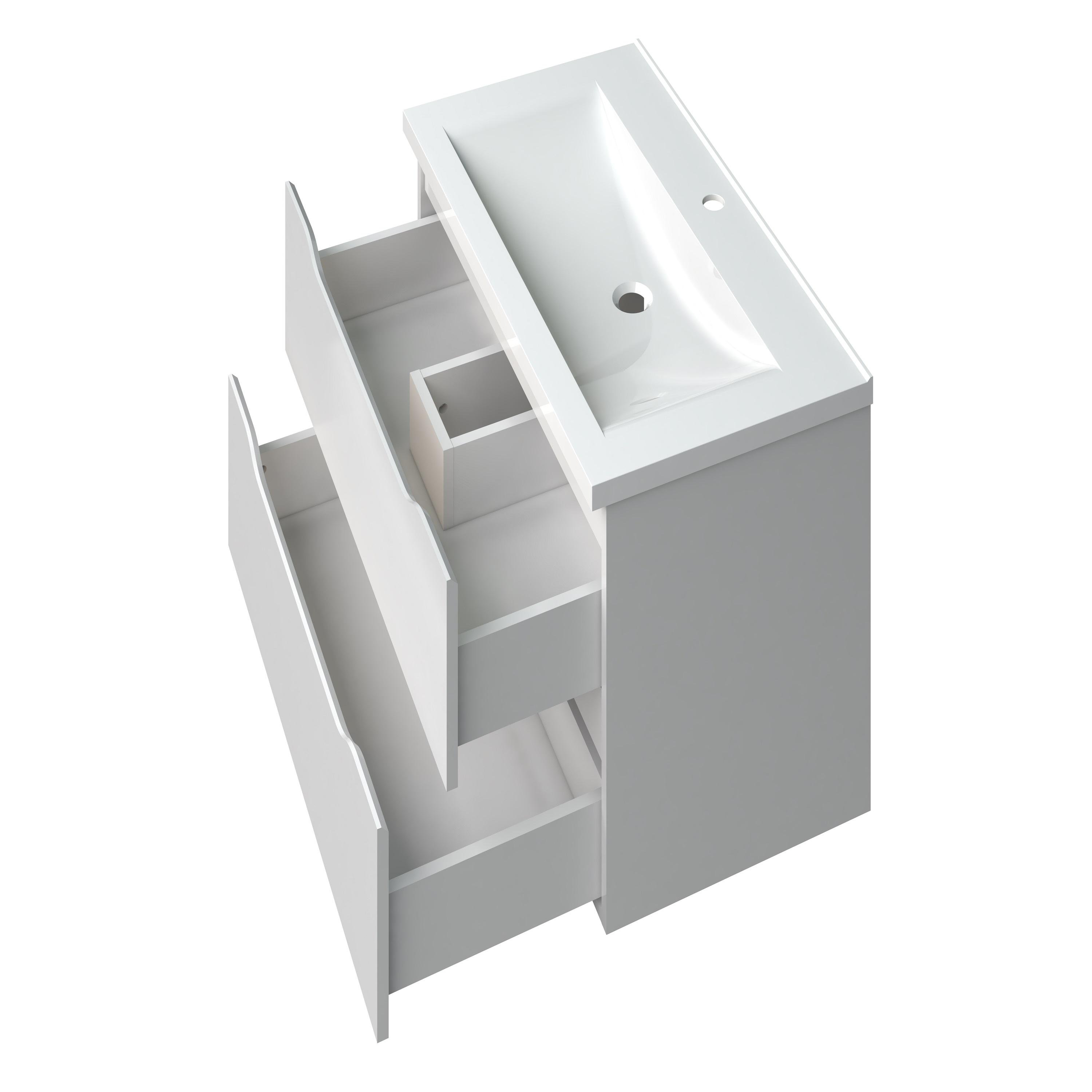 Тумба подвесная Mirater Амелия 70 с умывальником Глория 70 см Белый (6769) - фото 2 Тумба подвесная Mirater Амелия 70 с умывальником Глория 70 см Белый (6769) - фото 2