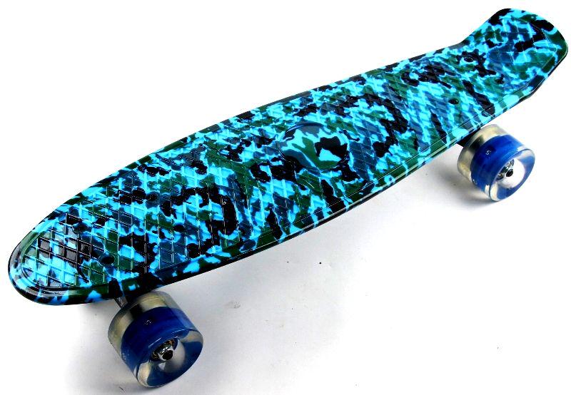 Пенниборд Penny Board Military с рисунком и светящимися колесами (400)