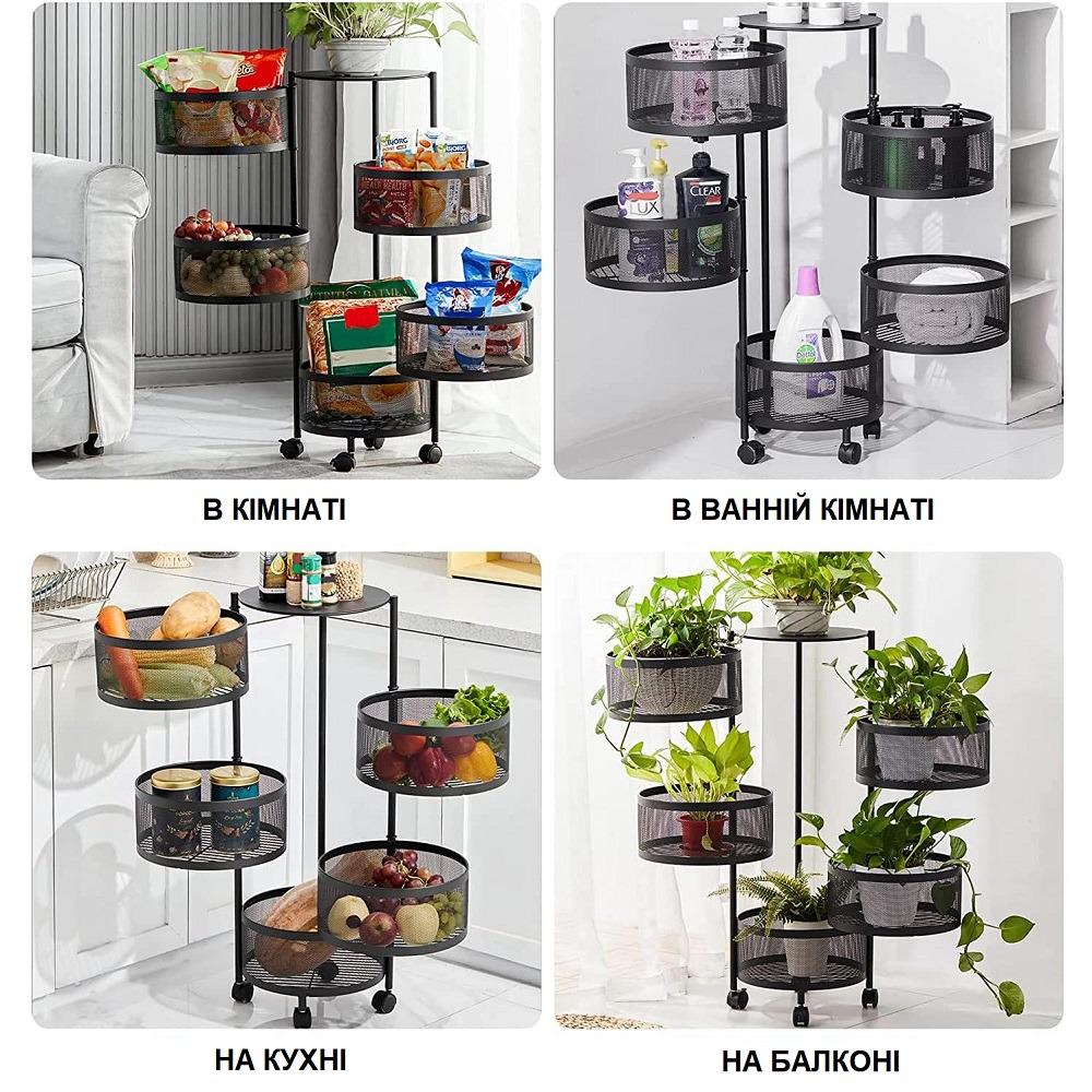 Этажерка на колесах Sphere 5 овраг 33x89 см (R93517-BK) - фото 5 Этажерка на колесах Sphere 5 овраг 33x89 см (R93517-BK) - фото 5