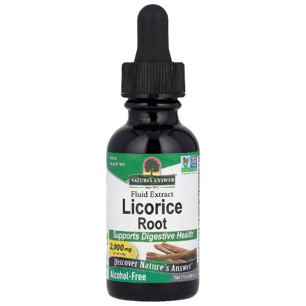 Натуральна добавка Nature's Answer Licorice Root Fluid Extract Корінь солодки 2000 мг 30 мл/15 порцій (23712923)