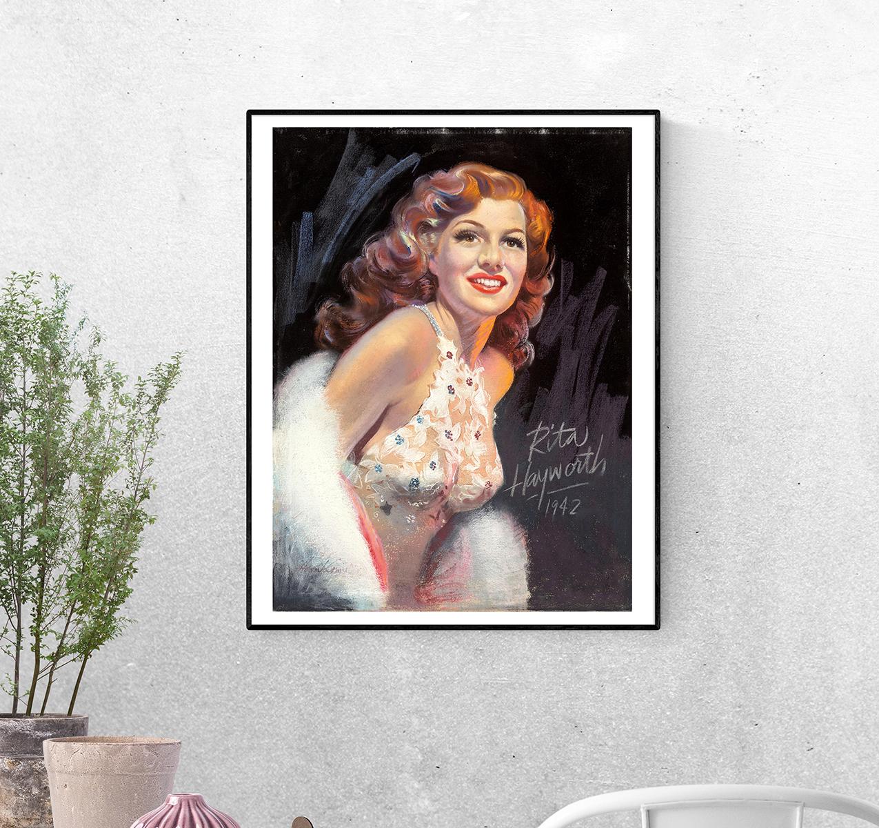 Постер Портрет Риты Хейворт 1942. Говард Коннолли формат А-2 (pin_up010234_Poster)