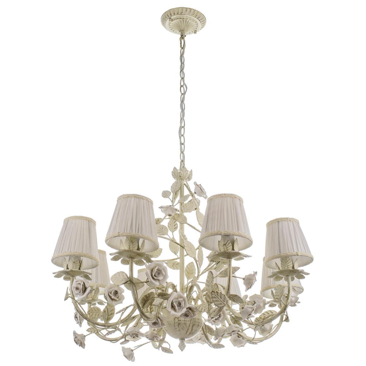 Люстра подвесная с абажуром Brille BKL-519S/8 E14 флористика