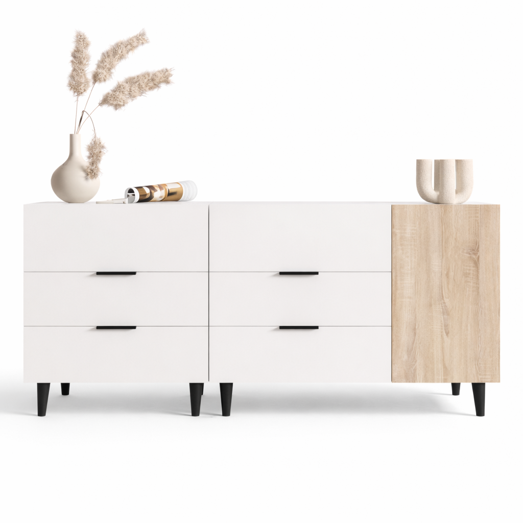 Комод большой на ножках (ROYALE3B1800WHWHDS)