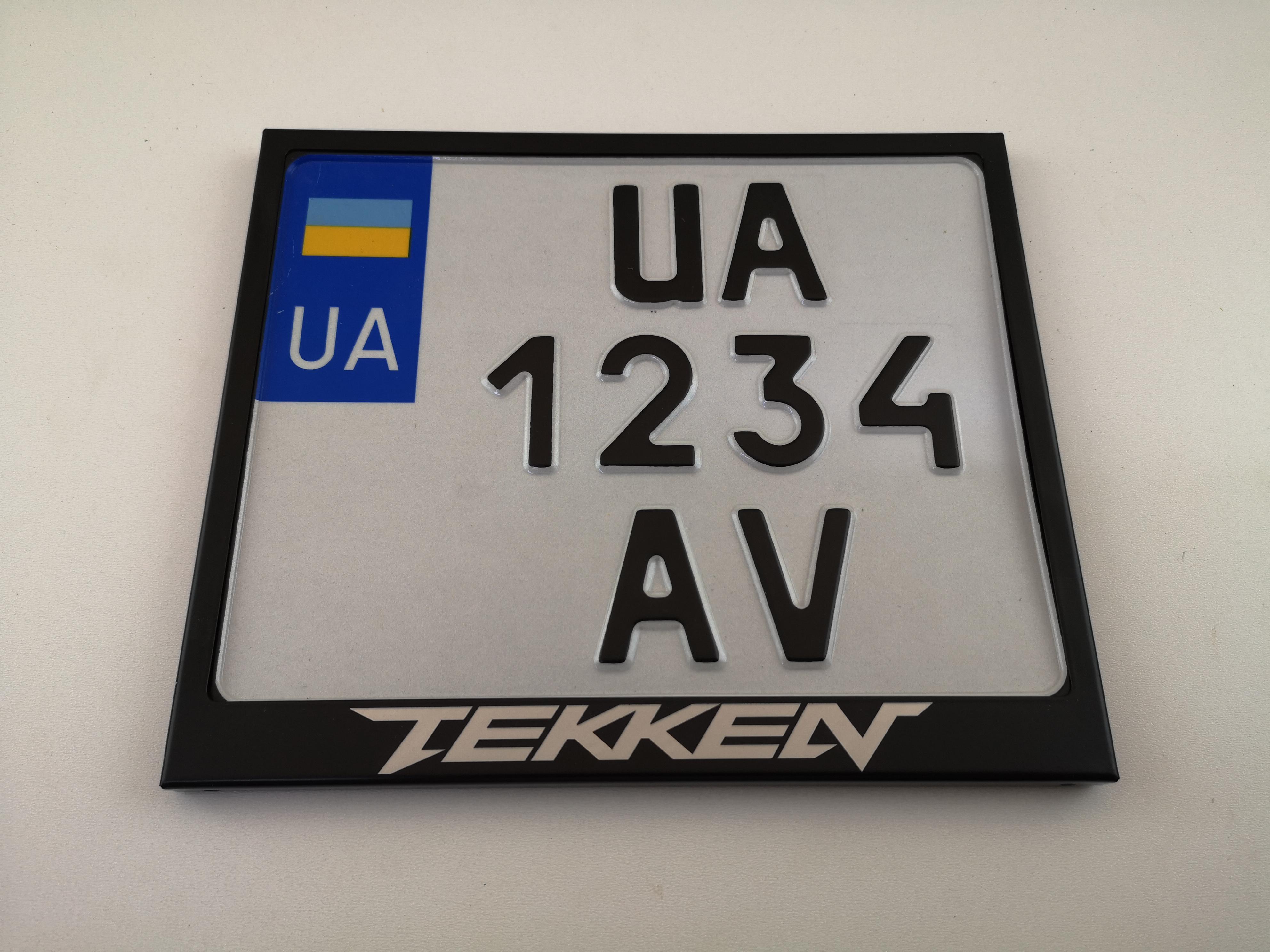 Рамка для мотоциклетного номера "Tekken" 174х220 мм Черный (VH-S1722TKSBL)