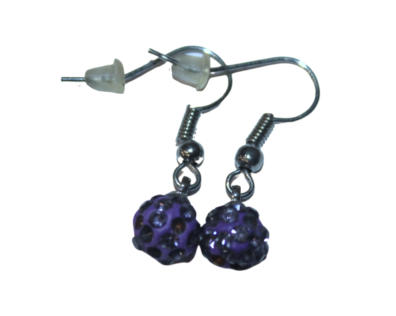 Сережки зі стразами Шамбала 2 шт.7 мм Фіолетовий Сережки зі стразами Шамбала 2 шт.7 мм Фіолетовий