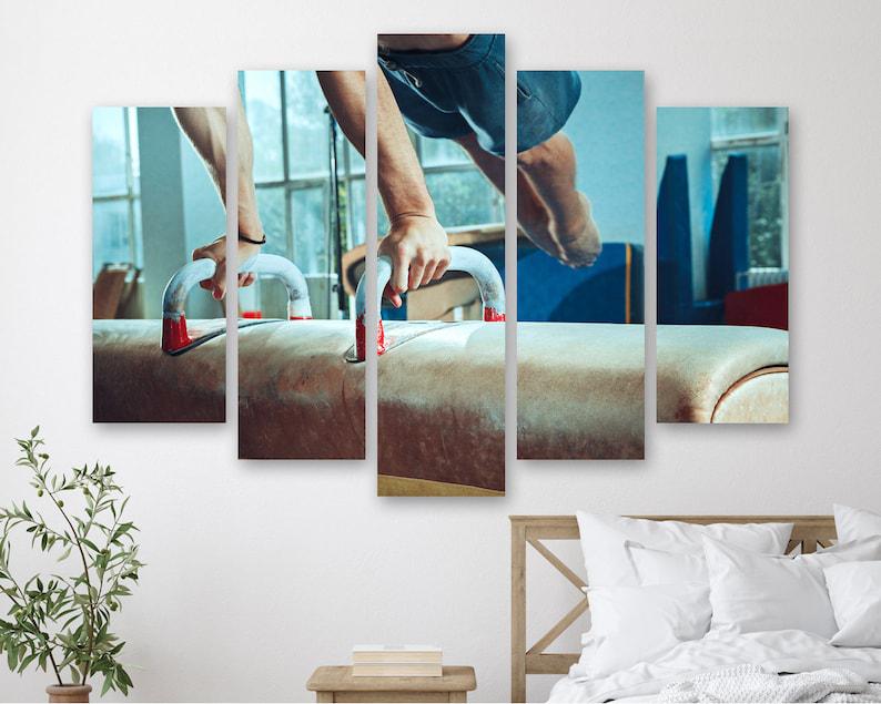 Модульная картина на холсте KIL Art Гимнастика из пяти частей 137x85 см (M51_L_40)