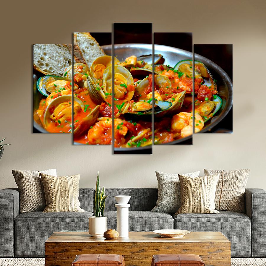 Настенний декор Яркие морепродукты - блюдо с мидий 187x119 см (A504-5)