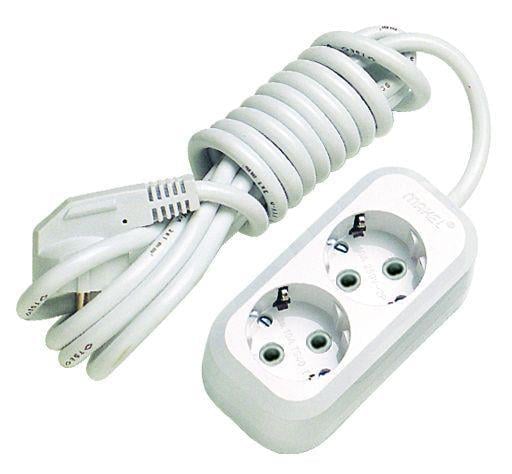 Удлинитель Makel с ж/к 2 гнезда 5 м Белый (MGP114)